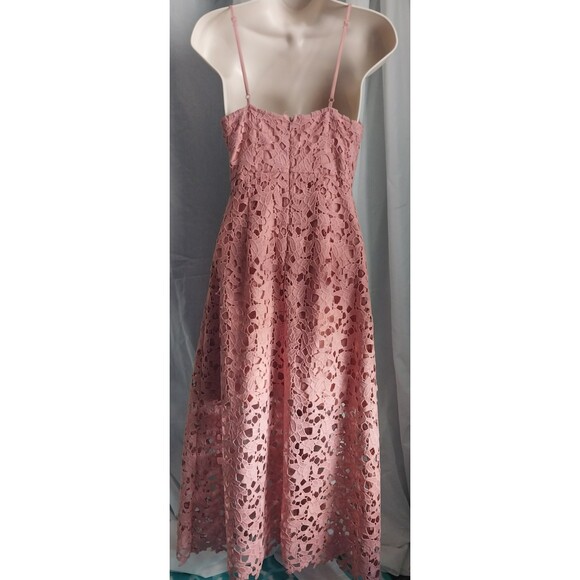 ASTR Mauve Pink Sleeveless Lace Fit & Flare Midi Dress Small - Picture 3 of 6
